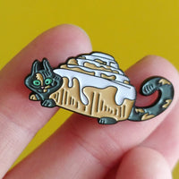 Cinnamon Bun Cat enamel pin