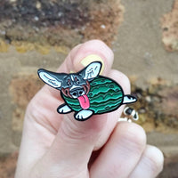 Watermelon Corgi Enamel Pin