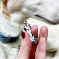 String Bean Borzoi Pin