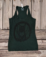 Cat emerald green Tank Top