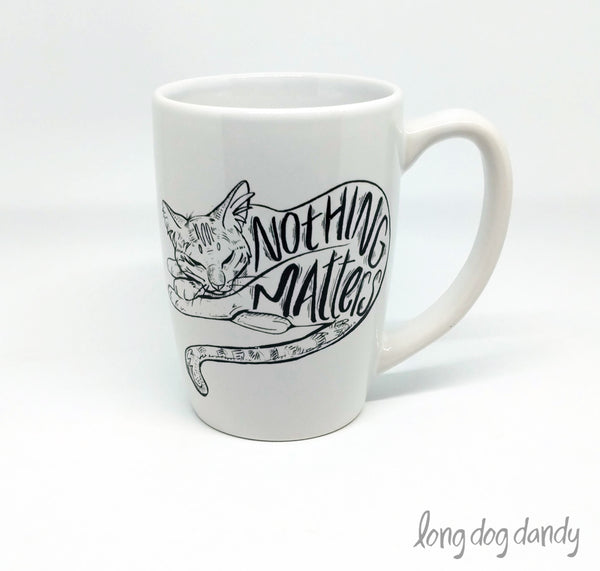 Nothing Matters Nihilist Cat Mug